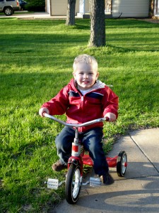 Child on a tricycle