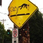 Bike Hazard Sign - Portland OR