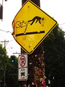 Bike Hazard Sign - Portland OR