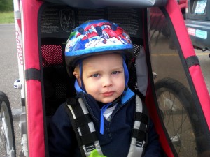 child in bike helmet